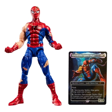 Marvel Legends Magic: The Gathering Figurina articulata Battle-Damaged Spider-Man (plus Exclusive Foil Card) 15 cm