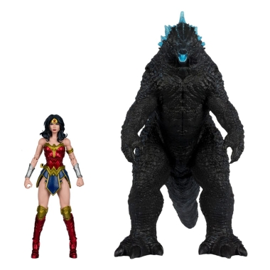 DC Justice League Monsterverse DC Multiverse Set 2 figurine articulate Wonder Woman Vs. Atomic Blast Godzilla 18 cm 