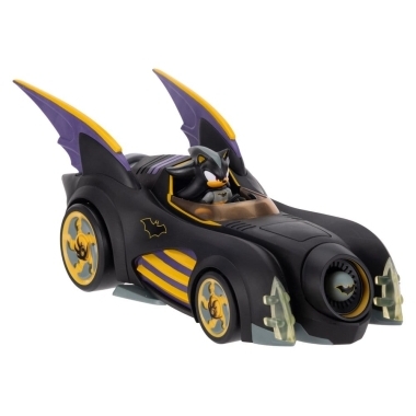 DC x Sonic - The Hedgehog Figurina articulata Shadow Batman cu vehicul Batmobil 6 cm 