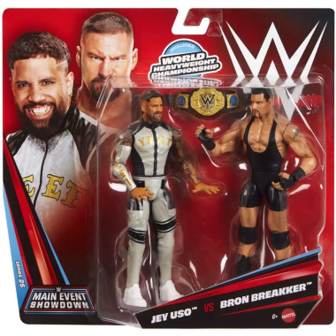 WWE Main Event Showdown Set 2 figurine articulate Jey Uso vs Bron Breakker 15 cm